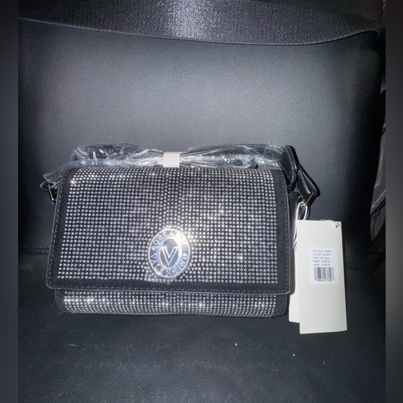 Valentino Orlandi Rhinestone crossbody vegan leather silver tone hardware NWT - Picture 14 of 14